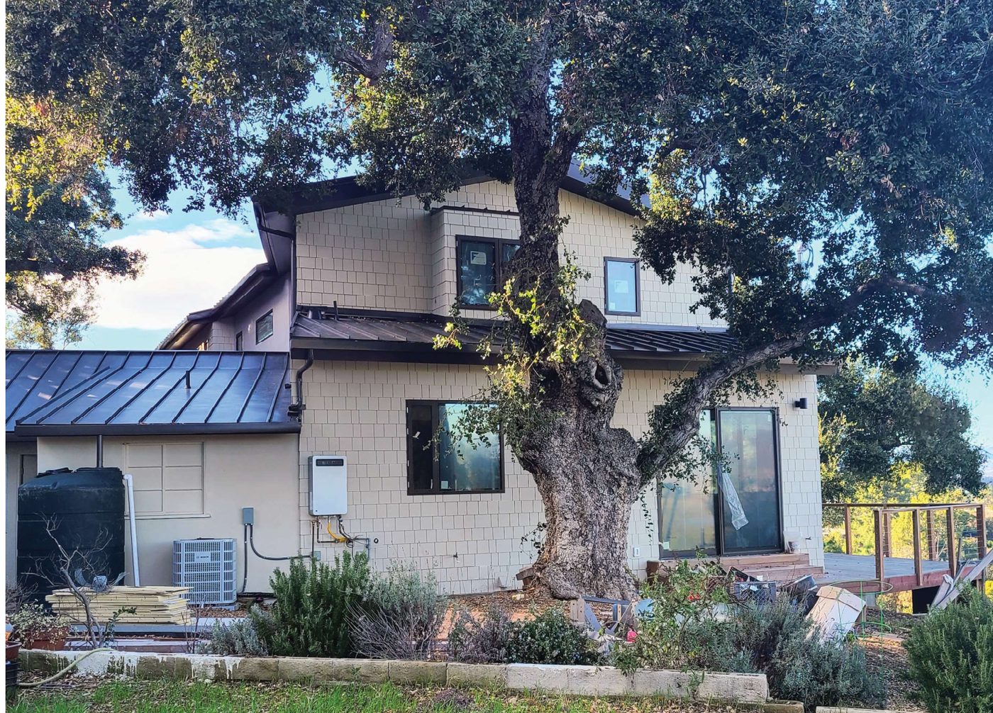 Transformed two-story home beneath a heritage oak, The Linear House