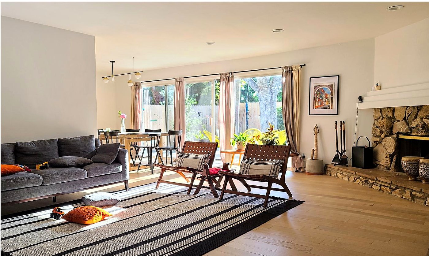 Open living space after renovation, Valley Ranch Remodel